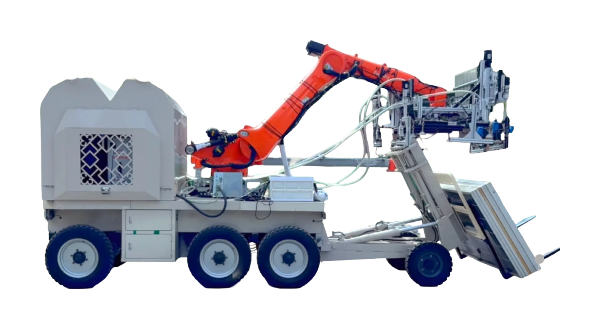 Libra-001A integrated wheeled solar installation robot with robotic arm